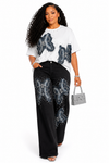 2pcs Butterfly Glam Denim Set