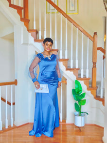  Luxe Couture Feather Sleeve Gown