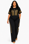 Royal Heritage Luxe Pant Set(black)