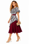 Wine Zebra Luxe Midi Dress