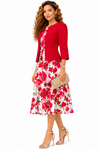 Ruby Garden Jacket Dress Set(Red/white)