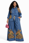 Royal Peacock Couture Denim Set