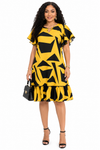 Artistic Flair Ruffle Midi Dress(Polka Dots)