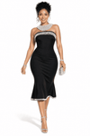 Pearl Sculpt Bandage Dress(Black)