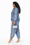 Denim Luxe Stretch Jogger Set(Denim)