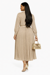 Monaco Luxe Pleated Dress(Nude Beige)