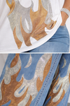Flame Queen Rhinestone Denim Set