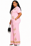 Golden Butterfly Luxe Pant Set(pink)