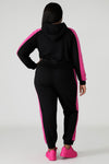 Glam Picnic Club Jogger Set – Black & Hot Pink