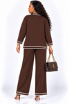 PREORDER 04 – BROWN 3-PIECE KNIT PANT SET