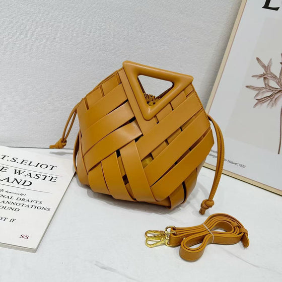 Woven Geometric Handle Bag