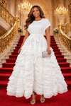Luxe Tiered Ruffle Maxi Dress(PINK)
