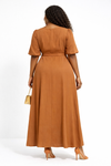 Rosette Grace Maxi Dress(Brown)