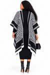 PREORDER 41- BLACK - 2PIECE PONCHO SWEATER DRESS.