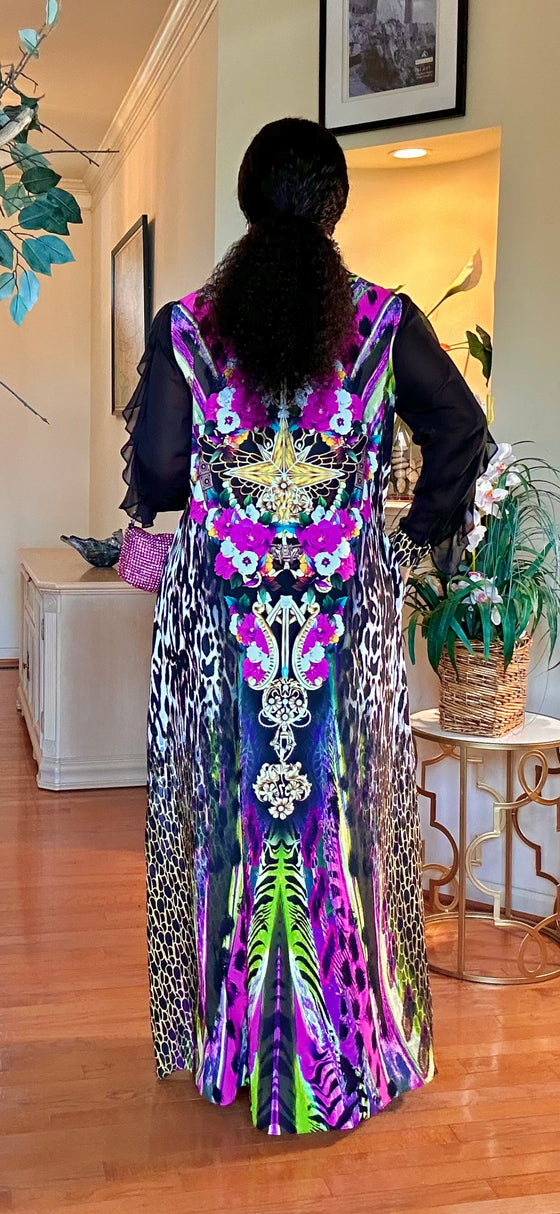 LONGSLEEVE FLOOR LENGTH MAXI DRESS(MULTI COLOR)