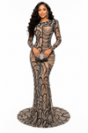 Pearl Majesty Sheer Couture Gown(Black)
