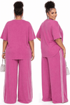 Blush Crystal Heart Luxe Pant Set(Pink)