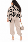 PREORDER 29- BEIGE 2- PIECE  JOGGERS KNIT PANT SET