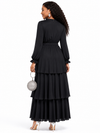 Serenity Layers Maxi Dress(Black)
