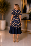 Navy Gold Dot Majesty Dress