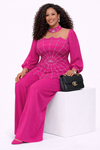 Queen’s Aura Embellished Palazzo Set(Pink)