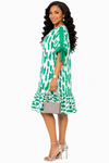 Chic Impression Ruffle Midi Dress(Green)