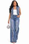 Infinity Sparkle Stretch Denim Set(Blue)