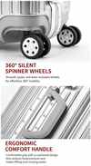 Premium Aluminum Travel Suitcase(Silver)