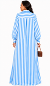Blue Breeze Maxi Shirt Dress