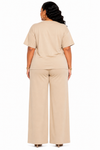 Elegance Crystal Luxe Pant Set(khaki)