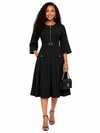 Sophisticated Grace Midi Dress(Black)