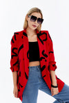 Red abstract blazer