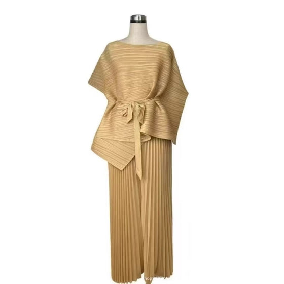 MULTI MIYAKI PLEATED SKIRT SET
