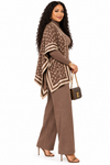 PREORDER 36- BROWN 3-PIECE  KNIT PANT SET