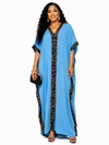 Safari Luxe Leopard Kaftan(Blue)