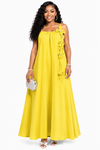 The Floral Grace Maxi Dress(Yellow)