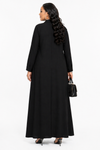 Midnight Luxe Leopard Trim Shirt Maxi Dress