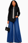 Crystal Elegance Black Rhinestone Shirt