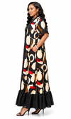 Iconic Flow Maxi Dress – Cocoa Luxe Print