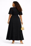 Rosette Grace belted Maxi Dress(Black)