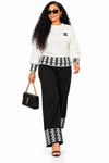 PREORDER 38 - CREAM 2PIECE  KNIT PANT SET