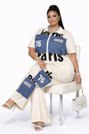Urban Luxe Denim Patch 2-Piece Set(Ivory)