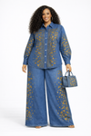 Regal Prism Denim Palazzo Set