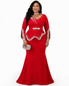 Red Empress Couture Beaded Mermaid Gown