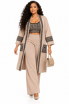 PREORDER 24- KHAKI 3-PIECE  KNIT PANT SET