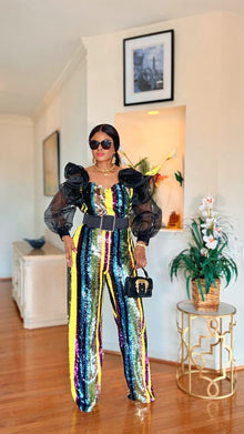  Glam Sequin Colorful Jumpsuit