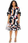 Chic Impression Ruffle Midi Dress(Black)