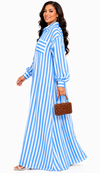 Blue Breeze Maxi Shirt Dress