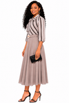 Executive Elegance Bow Midi Dress(gray)