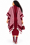 PREORDER 41- WINE -2PIECE PONCHO SWEATER DRESS.
